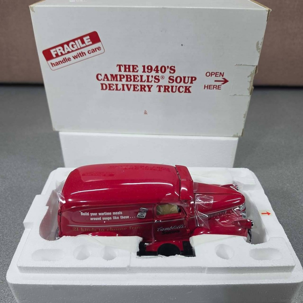 Campbell's Soup Delivery Truck 1940s Replica Red Excellent Diecast Collectible